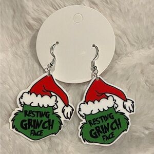 Resting Grinch Face Earrings